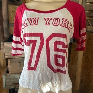 Vintage New York 76 Red and White Women's Top